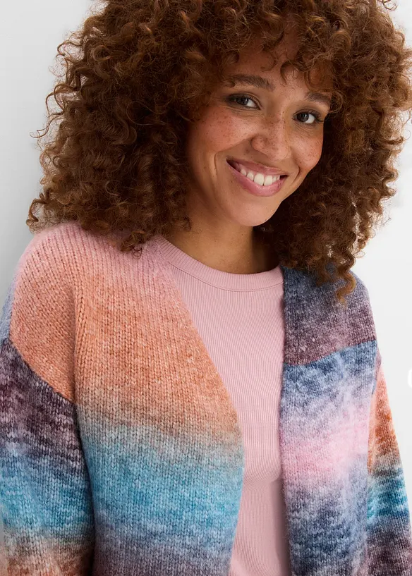 Grovstickad cardigan, bonprix