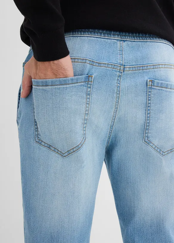 Tunna dra p&aring;-jeans med res&aring;rmidja, Regular Fit, Straight,, bonprix