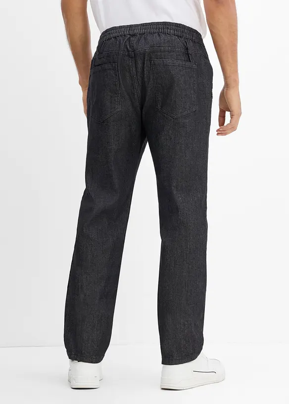 Tunna dra p&aring;-jeans med res&aring;rmidja, Regular Fit, Straight,, bonprix