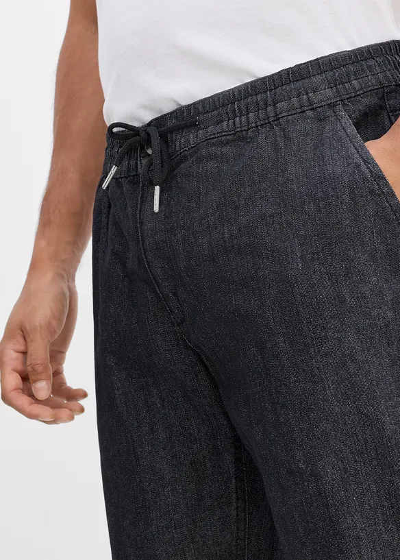 Tunna dra p&aring;-jeans med res&aring;rmidja, Regular Fit, Straight,, bonprix