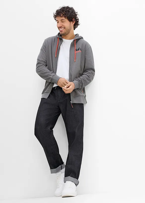 Tunna dra p&aring;-jeans med res&aring;rmidja, Regular Fit, Straight,, bonprix