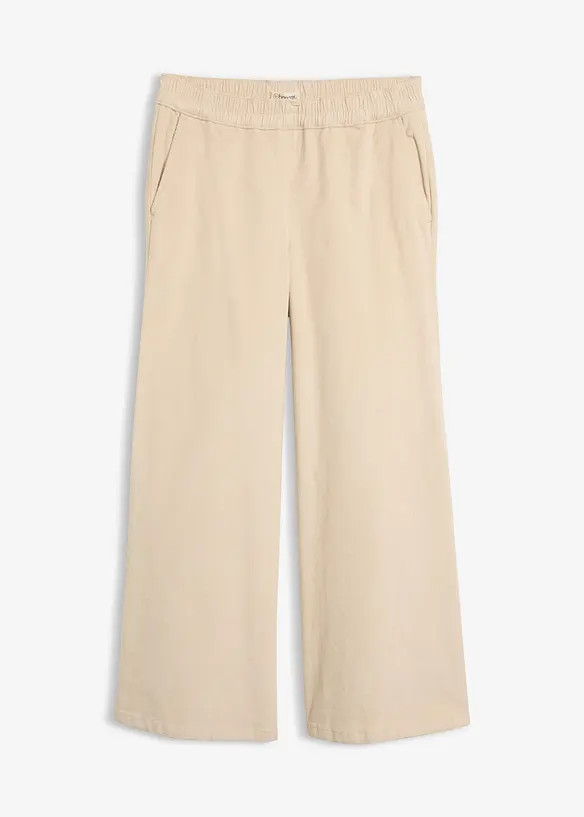 Manchesterbyxa i bomullsmix, high waist, bonprix