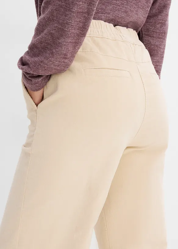Manchesterbyxa i bomullsmix, high waist, bonprix
