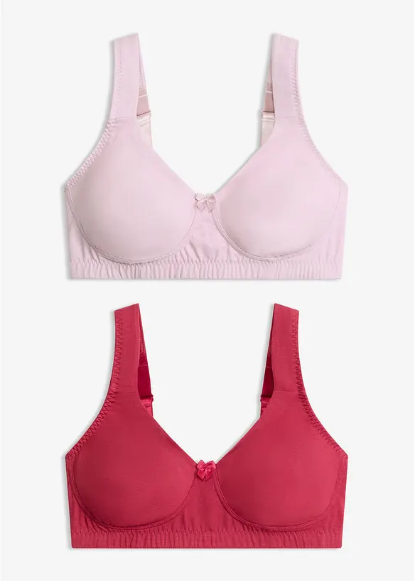 T-shirtbeh&aring; i minimizermodell utan bygel, med bomull (2-pack), bonprix
