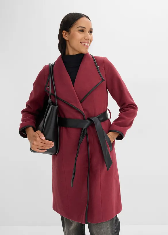 Kort kappa med yllelook, bonprix