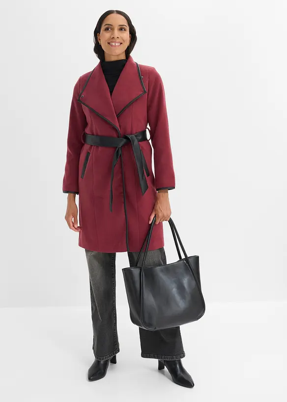 Kort kappa med yllelook, bonprix
