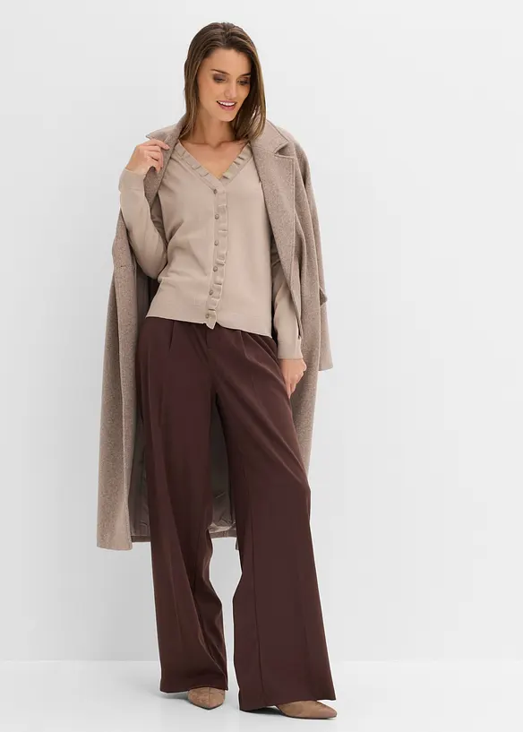 Finstickad cardigan av viskosmix med mjukt fall, bonprix