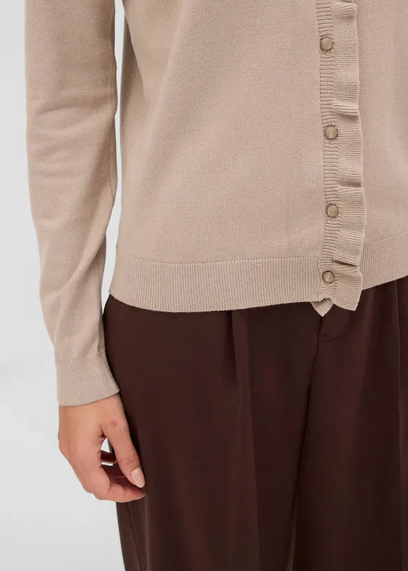 Finstickad cardigan av viskosmix med mjukt fall, bonprix
