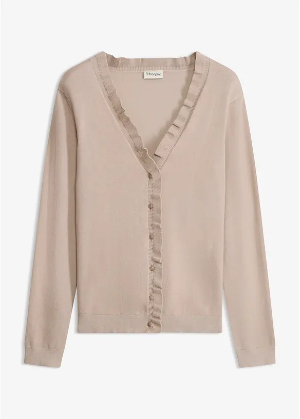 Finstickad cardigan av viskosmix med mjukt fall, bonprix