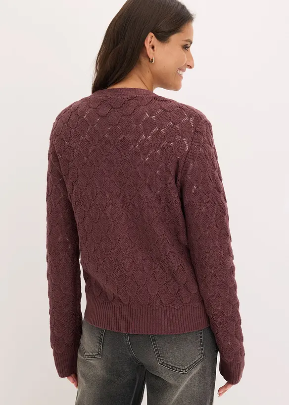 H&aring;lm&ouml;nstrad cardigan, bonprix