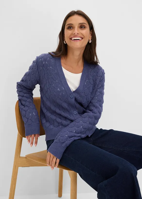H&aring;lm&ouml;nstrad cardigan, bonprix
