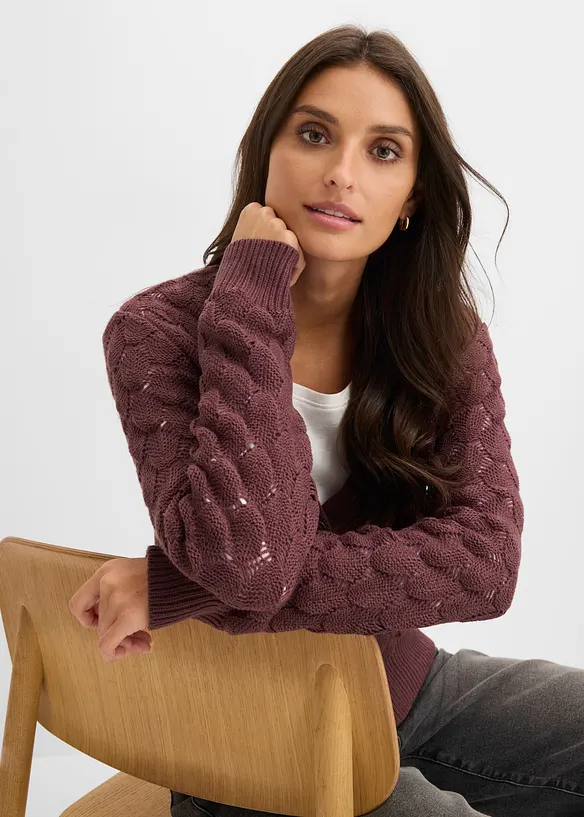 H&aring;lm&ouml;nstrad cardigan, bonprix