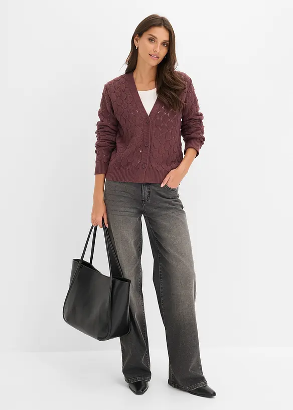H&aring;lm&ouml;nstrad cardigan, bonprix