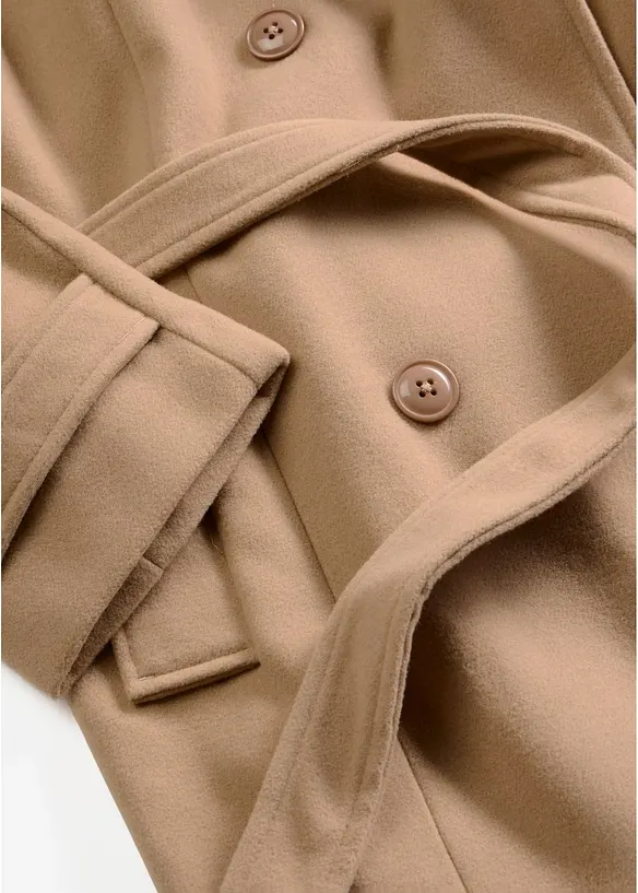 Vintertrenchcoat med yllelook, bonprix