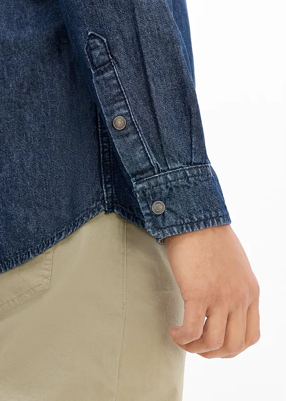 Jeansskjorta i bomull, bonprix