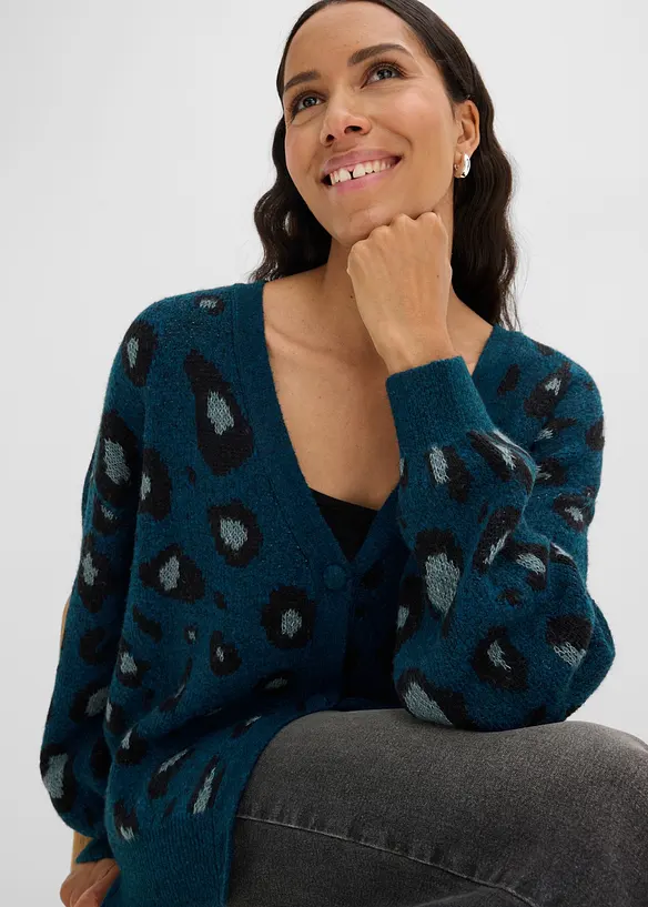 Jacquardm&ouml;nstrad cardigan, bonprix