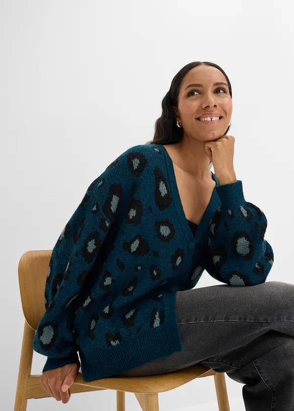 Jacquardm&ouml;nstrad cardigan, bonprix