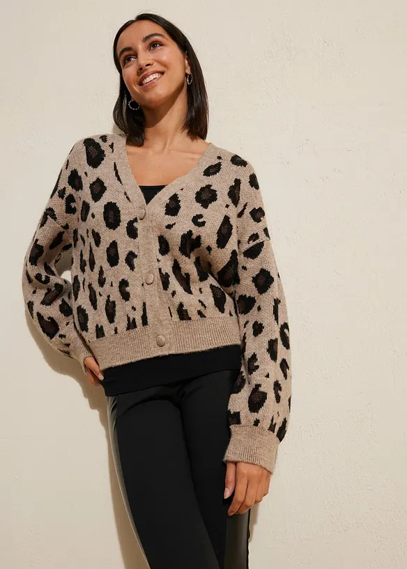 Jacquardm&ouml;nstrad cardigan, bonprix