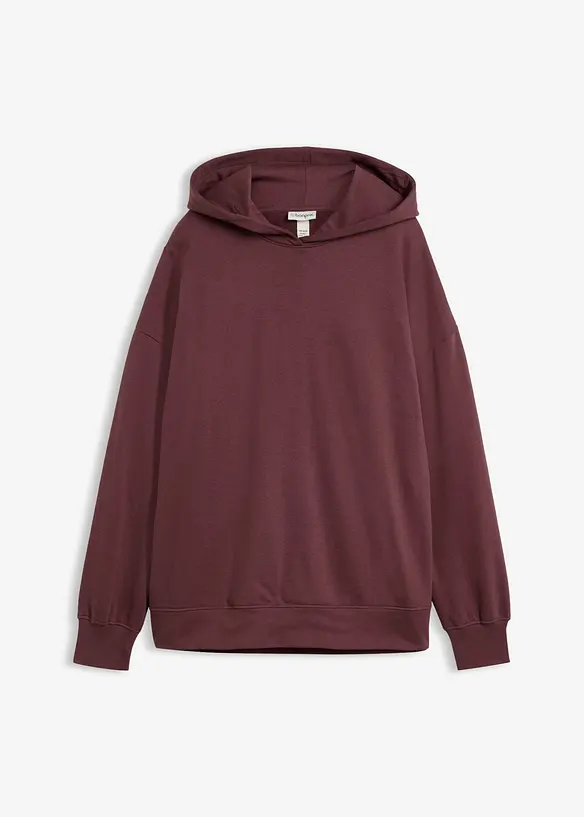 Sweatshirt med huva, i ren bomull, bonprix