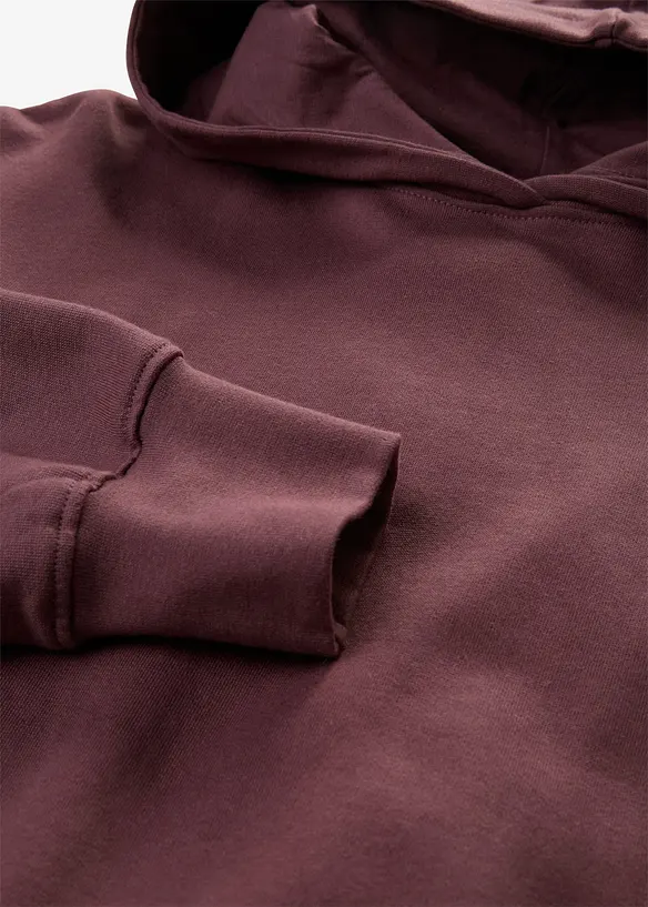 Sweatshirt med huva, i ren bomull, bonprix