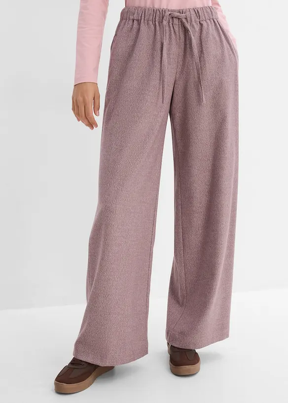 Palazzobyxa med yllelook och viskos, bonprix