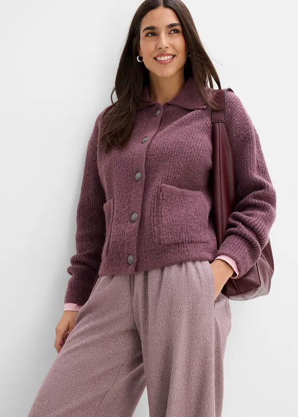 Palazzobyxa med yllelook och viskos, bonprix
