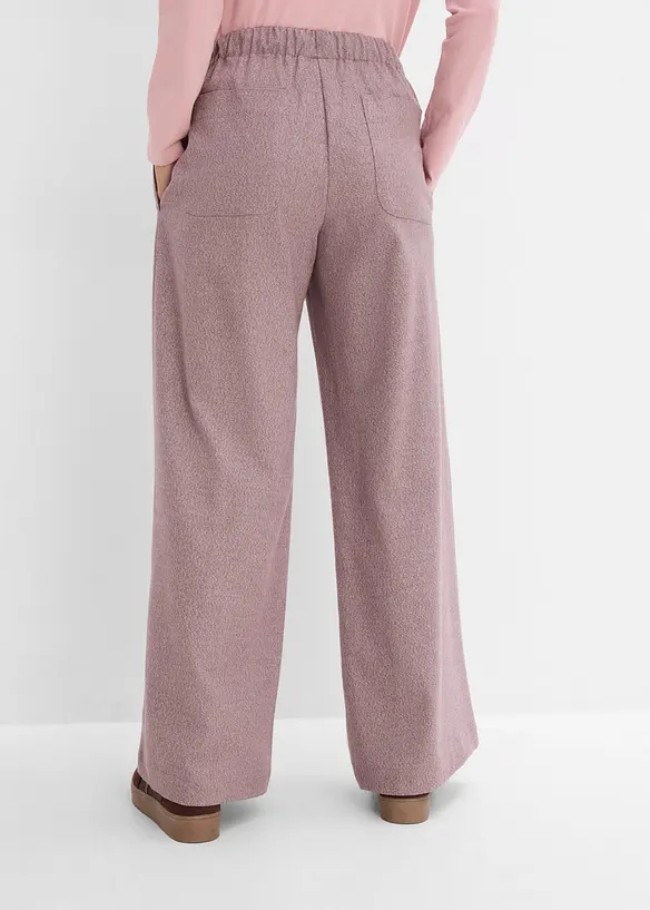 Palazzobyxa med yllelook och viskos, bonprix