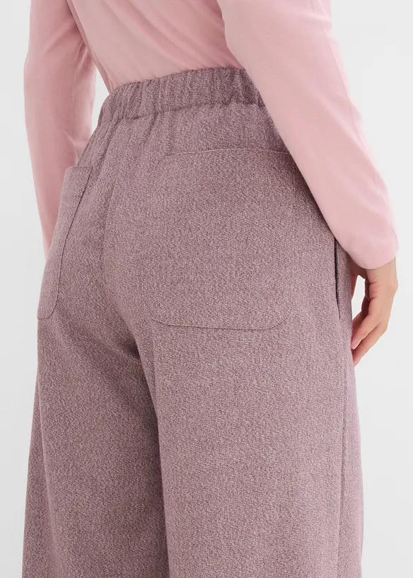 Palazzobyxa med yllelook och viskos, bonprix