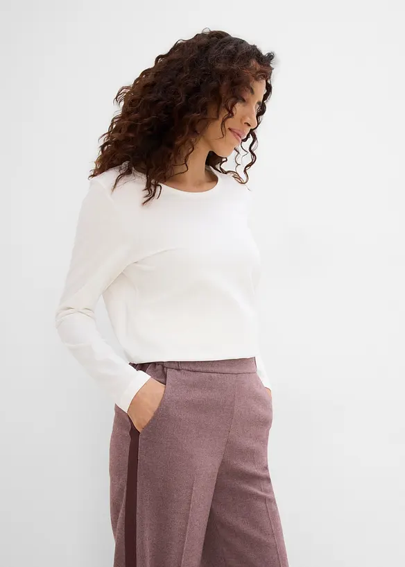 Vid byxa med yllelook och viskos, bonprix