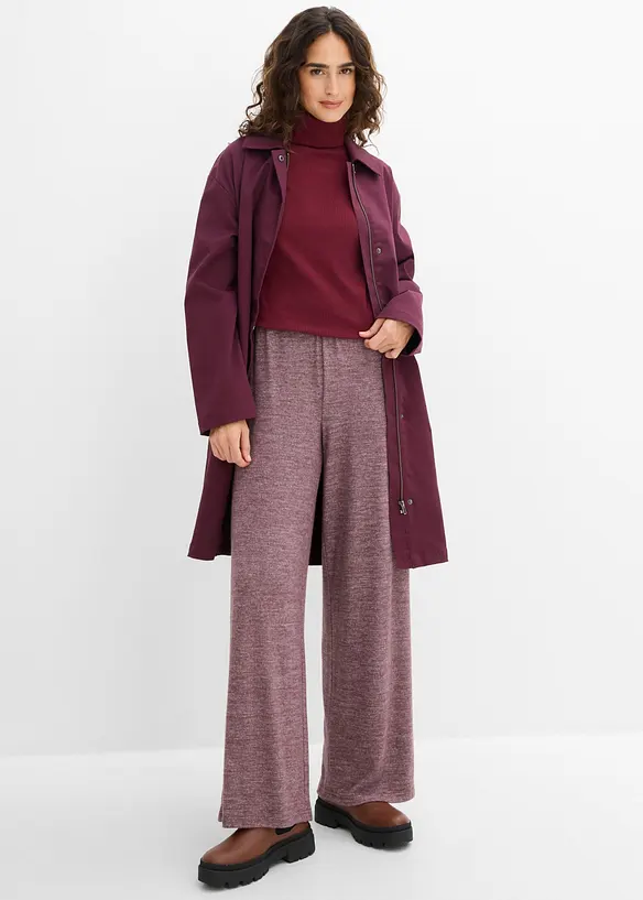 Palazzobyxa med stickad look, bonprix