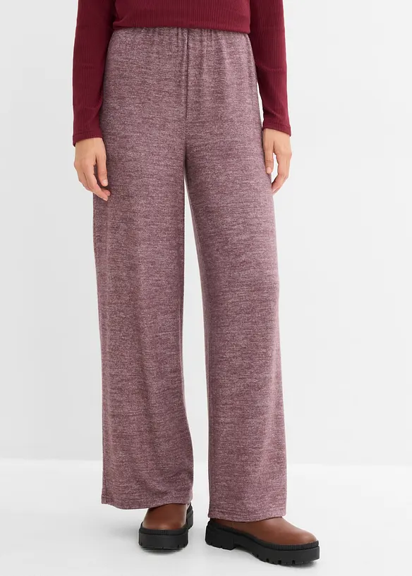 Palazzobyxa med stickad look, bonprix