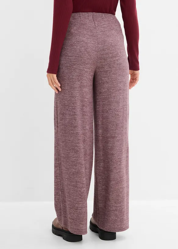 Palazzobyxa med stickad look, bonprix