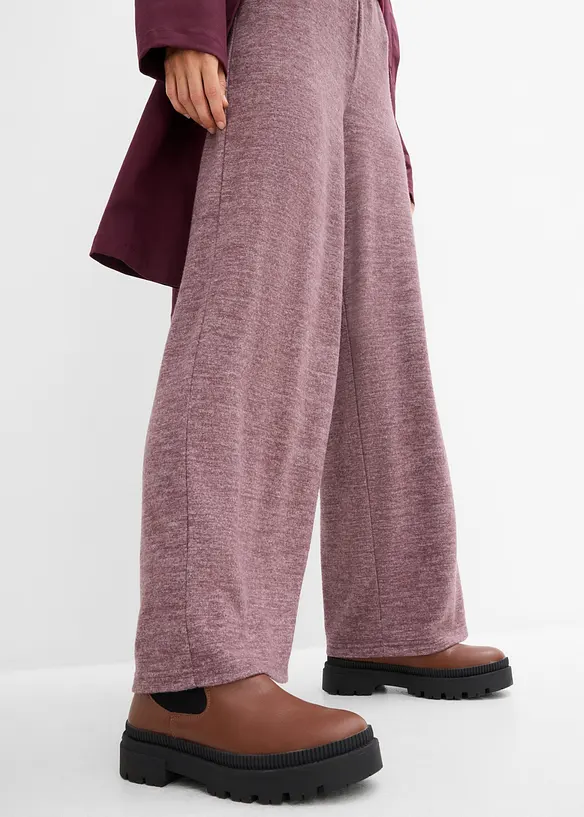 Palazzobyxa med stickad look, bonprix