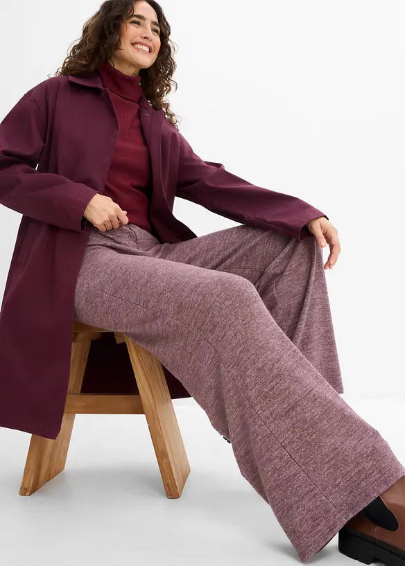 Palazzobyxa med stickad look, bonprix