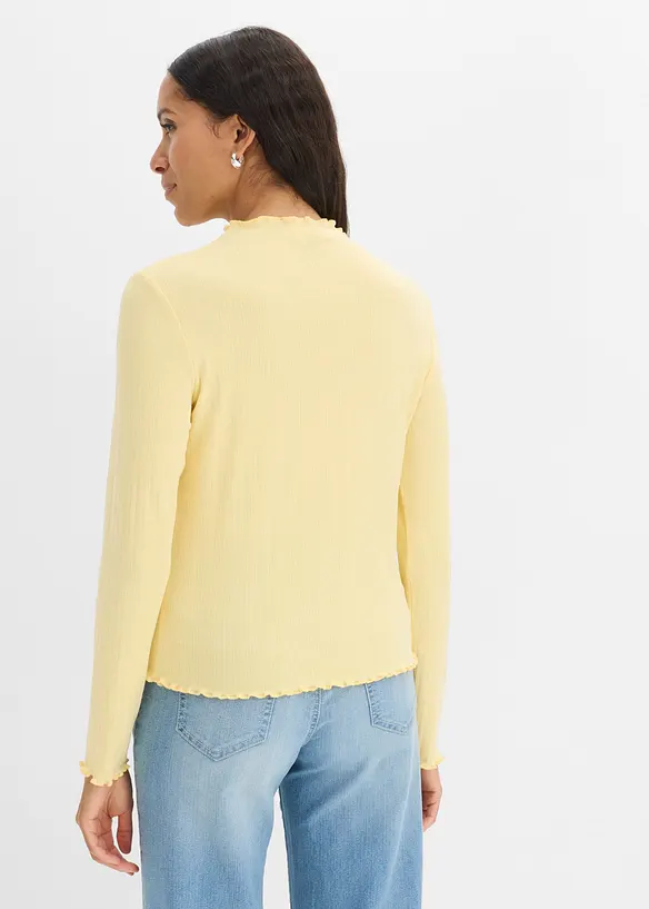 Ribbstickad topp med figurn&auml;ra passform, bonprix