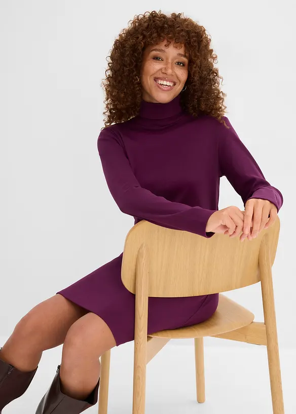 Jerseykl&auml;nning i tungt, ribbstickat material med stretch, bonprix