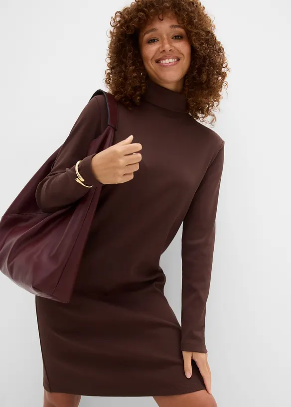 Jerseykl&auml;nning i tungt, ribbstickat material med stretch, bonprix