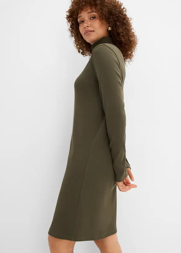 Jerseykl&auml;nning i tungt, ribbstickat material med stretch, bonprix