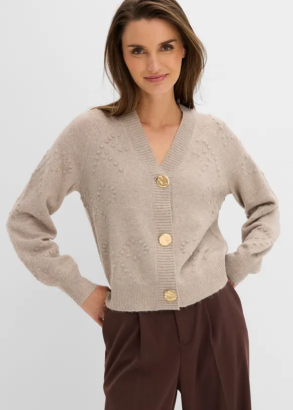 Strukturm&ouml;nstrad cardigan, bonprix