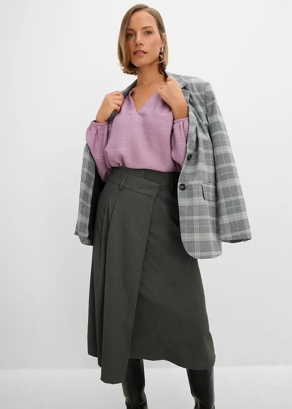 Midikjol av viskosmix, bonprix