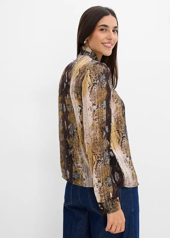 Chiffongblus med glittrande tr&aring;dar, bonprix
