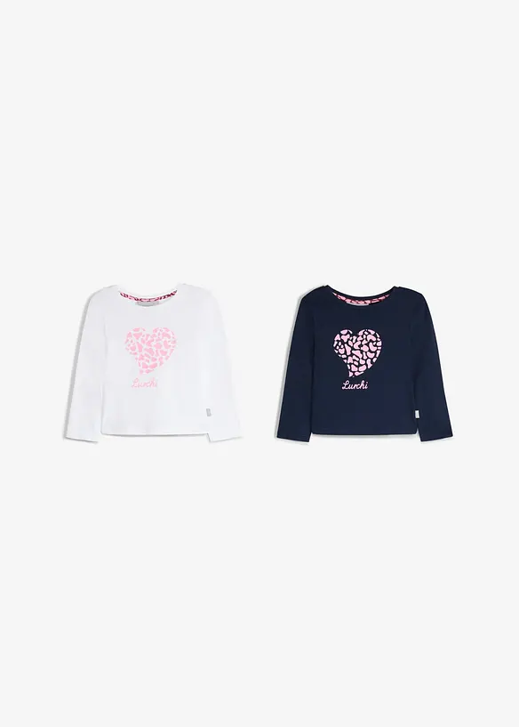L&aring;ng&auml;rmad topp fr&aring;n Lurchi av mjuk, ekologisk bomull (2-pack), Lurchi