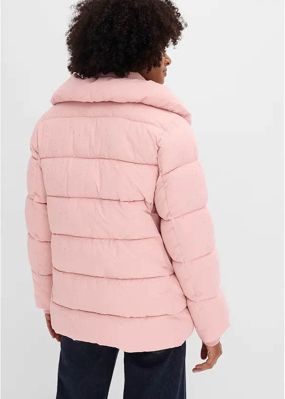 Quiltad jacka med glittrande tryck, bonprix