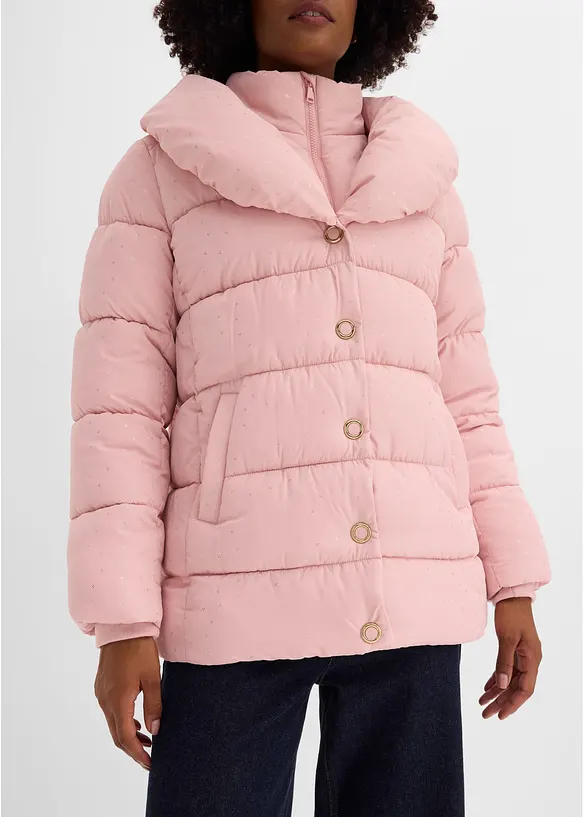 Quiltad jacka med glittrande tryck, bonprix