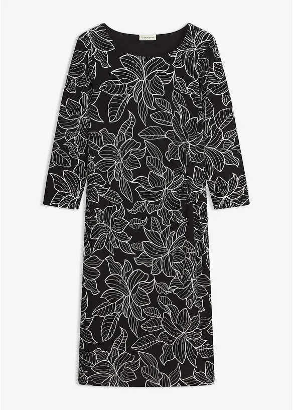 Jerseykl&auml;nning med blomm&ouml;nster, bonprix