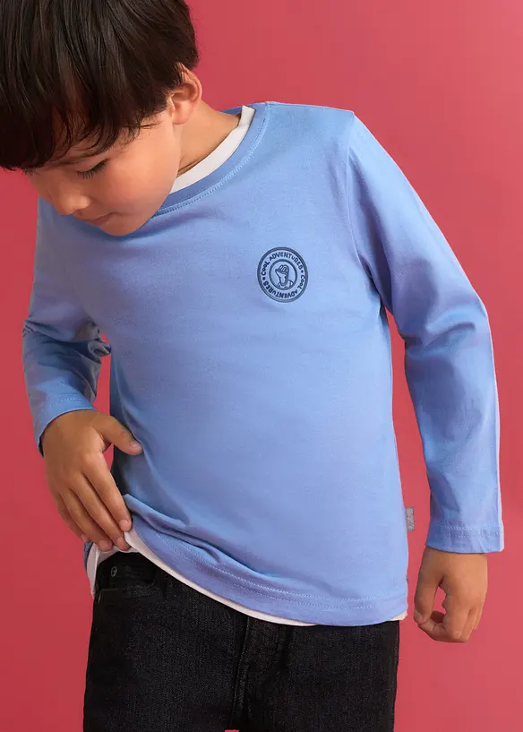 L&aring;ng&auml;rmad T-shirt med ekologisk bomull fr&aring;n Lurchi (2-pack), Lurchi