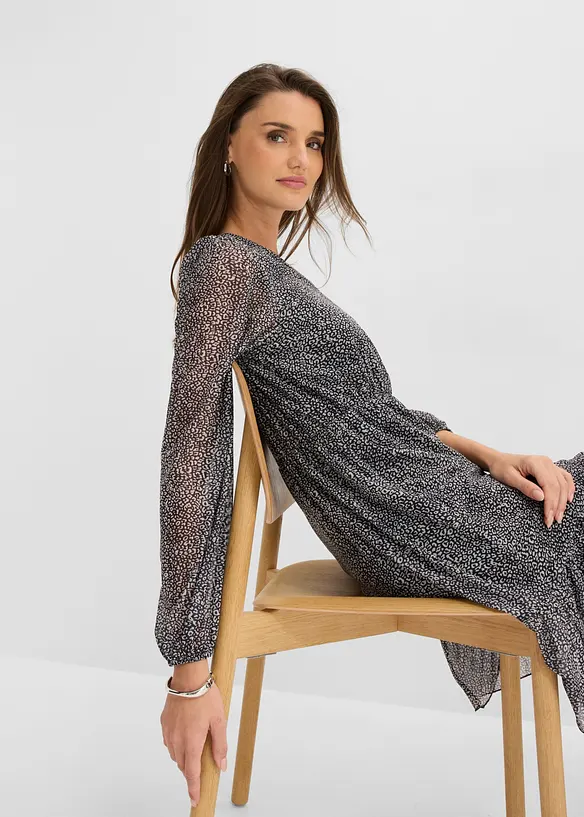 Jerseykl&auml;nning av tunn mesh, bonprix
