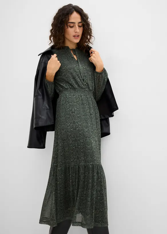 Jerseykl&auml;nning av tunn mesh, bonprix