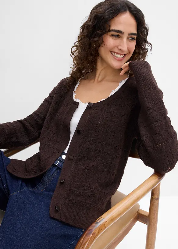 H&aring;lm&ouml;nstrad cardigan, bonprix
