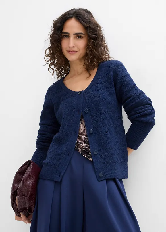 H&aring;lm&ouml;nstrad cardigan, bonprix